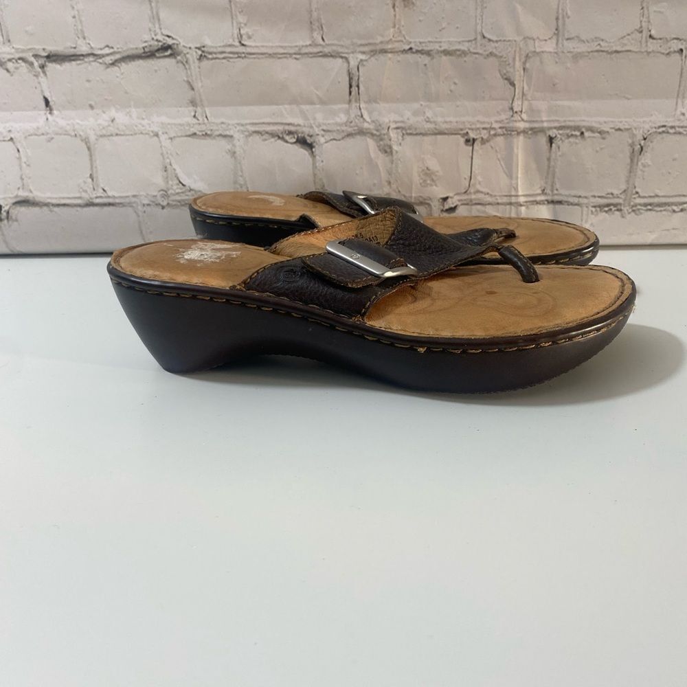 Women's Brown Leather Sandals by Born